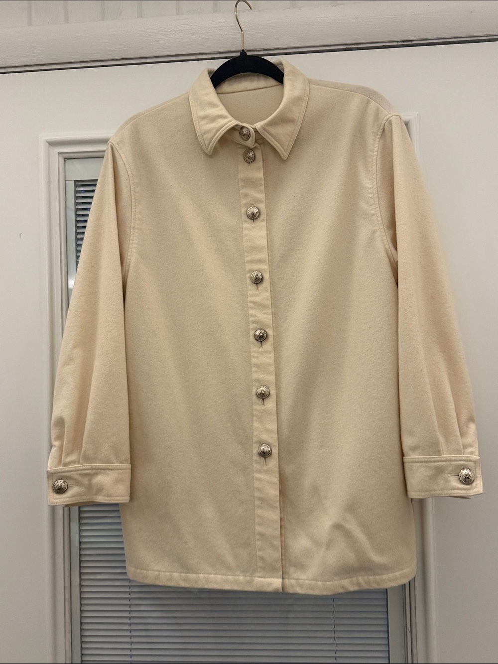 Classic Cream Button-Front Women's Jacket